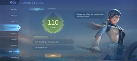 mobile legends increase credit score.